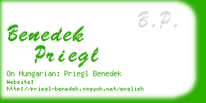 benedek priegl business card